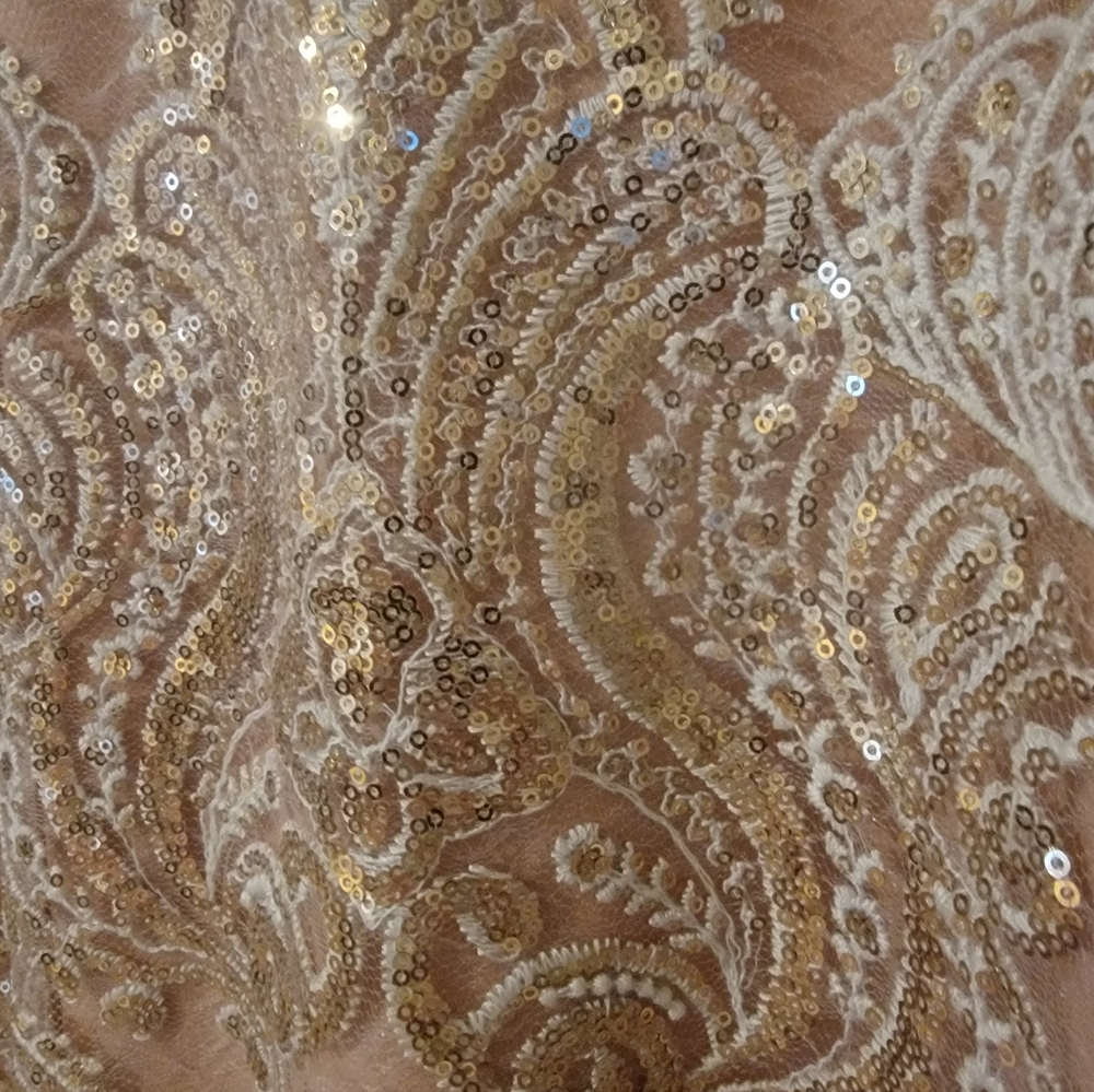 Free People Night Shimmer Dress | Beige | Size 6/8 - Picture 5 of 11